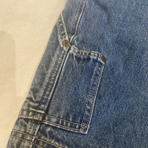 Vintage Retro Reynolds & Perry RP55 Jeans 42” Blue Distressed Denim Cargo Shorts - Picture 9 of 16